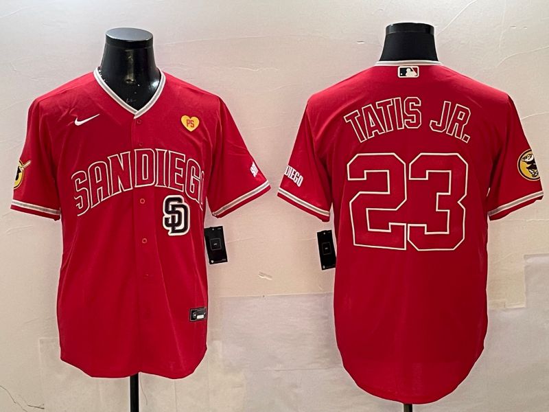 Men San Diego Padres #23 Tatis jr Red Jointly Name Game Nike 2025 MLB Jersey style 6